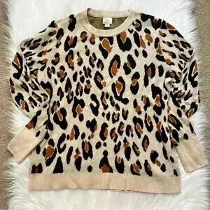 A New Day Leopard Crewneck Sweater Large